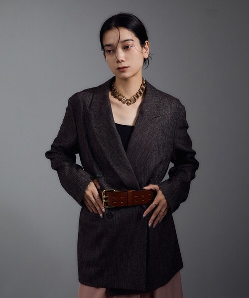 ADAM ET ROPE'（アダムエロペ）の「【TORY LEATHER（トリーレザー）】Wide Tongue Belt/ベルト（ベルト・レディース・ブラウン・F）」の5枚目の写真