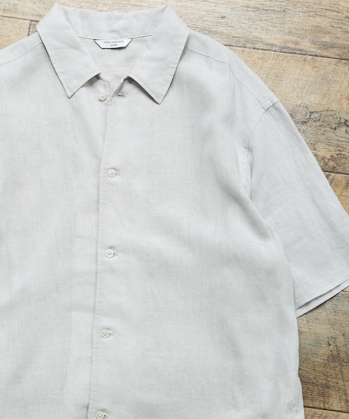 URBAN RESEARCH DOORS(アーバンリサーチドアーズ)の「カバーリングリネン キャンプカラーシャツ(シャツ/ブラウス・メンズ・L.GRAY/DARK NAVY/OLV CHECK・M/L)」の1枚目の写真