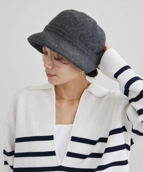 ADAM ET ROPE'（アダムエロペ）の「【chisaki】Tieka ハット（ハット・レディース・グレー/オフホワイト/ベージュ系・F）」の7枚目の写真