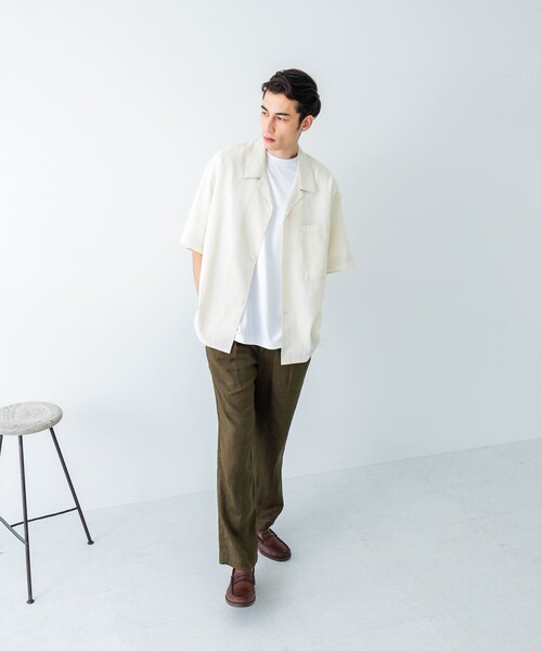 URBAN RESEARCH(アーバンリサーチ)の「『UR TECH DRYLUXE』高機能リネンシャツジャケット(シャツ/ブラウス・メンズ・FADE BLACK/BEIGE/BURGUNDY・M/L)」の15枚目の写真