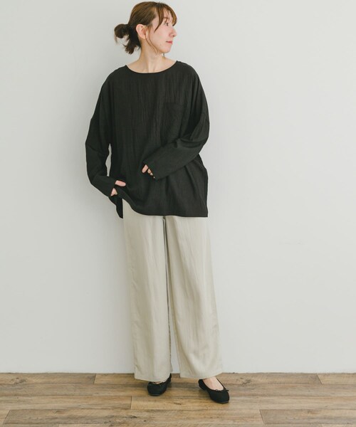 ITEMS URBANRESEARCH（アイテムズ アーバンリサーチ）の「ポケットTブラウス（シャツ/ブラウス・レディース・BLK/GREGE/MNT・FREE）」の8枚目の写真