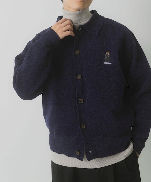 ITEMS URBANRESEARCH（アイテムズ アーバンリサーチ）の「Teddy Bear Wフェイスニットシャツカーディガン（カーディガン/ボレロ・メンズ・OFF/NVY/MOC・M/L）」の3枚目の写真