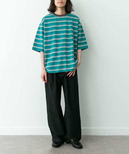 URBAN RESEARCH Sonny Label（アーバンリサーチサニーレーベル）の「マルチボーダーショートスリーブTシャツ（Tシャツ/カットソー・メンズ・ブルー/グリーン/ピンク・M/L）」の8枚目の写真