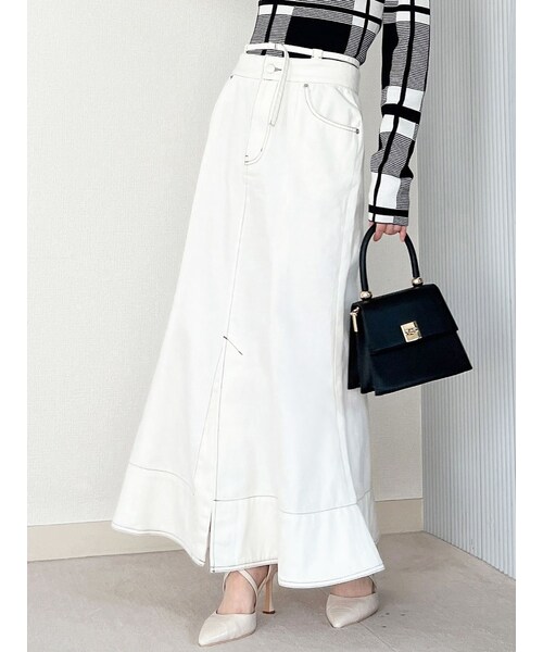 RESEXXY（リゼクシー）の「ウエストデザインマーメイドデニムスカート（デニムスカート・レディース・アイスブルー/ホワイト/インディゴ・S/M）」の6枚目の写真