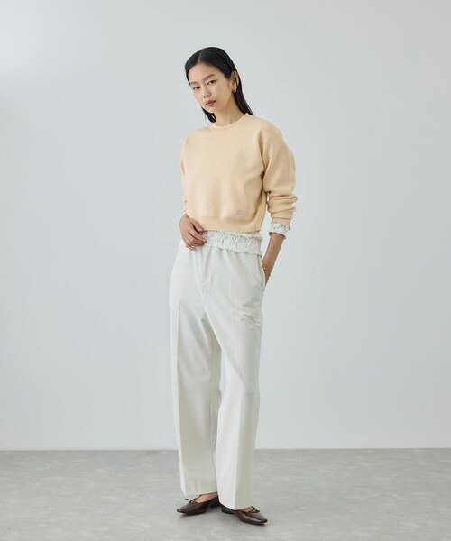 ROPE'（ロペ）の「スウェットライクコンパクトニットプルオーバー/イージーケア（スウェット・レディース・キナリ/ネイビー/サックス/ピンク・F）」の11枚目の写真