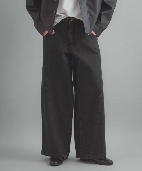 SENSE OF PLACE by URBAN RESEARCH（センスオブプレイスバイアーバンリサーチ）の「『ユニセックス』ケミカルバギーワイドデニムパンツ（デニムパンツ・メンズ・BLACK/NAVY/INDIGO・M/L）」の7枚目の写真