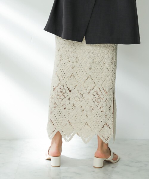 SENSE OF PLACE by URBAN RESEARCH（センスオブプレイスバイアーバンリサーチ）の「クロシェナロースカート（スカート・レディース・IVORY/BRICK/CHARCOAL・S/M）」の18枚目の写真