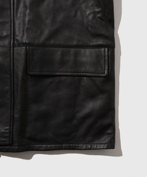 ADAM ET ROPE'（アダムエロペ）の「【AURALEE/オーラリー】REVERSIBLE WOOL TWISTED TWILL / SHEEP LEATHER HALF COAT（ダウンジャケット/コート・メンズ・ダークブラウン・3/4）」の10枚目の写真