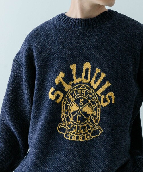 ITEMS URBANRESEARCH(アイテムズ アーバンリサーチ)の「カレッジロゴ モール クルーネック ニット(ニット/セーター・メンズ・NVY/BLK/BEG/MTD・M/L)」の18枚目の写真