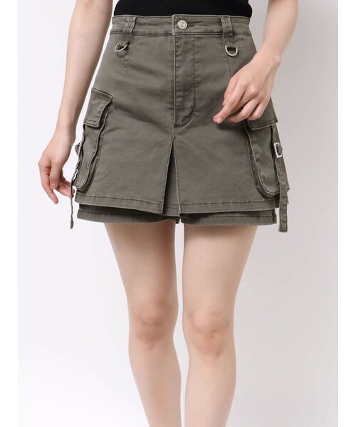 MURUA（ムルーア）の「ウォッシュカーゴスカートパンツ（スカート・レディース・グレー/ブラック/ベージュ・1/2）」の16枚目の写真