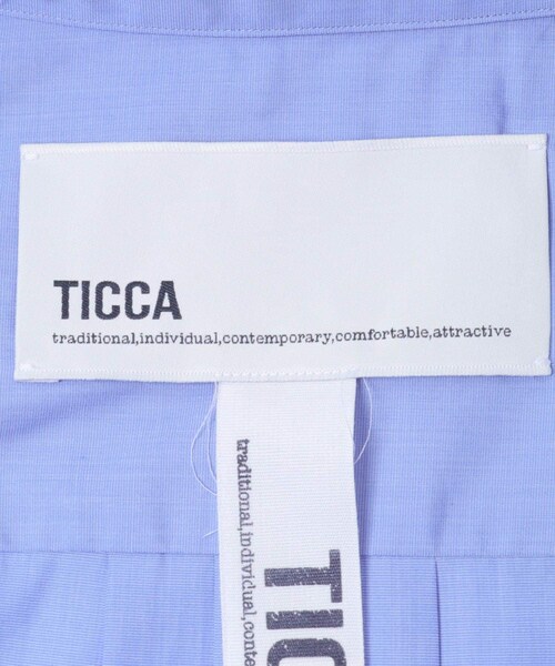 かぐれ(カグレ)の「TICCA スクエアビッグシャツuni(シャツ/ブラウス・レディース・blue/pinkstripe・1)」の9枚目の写真