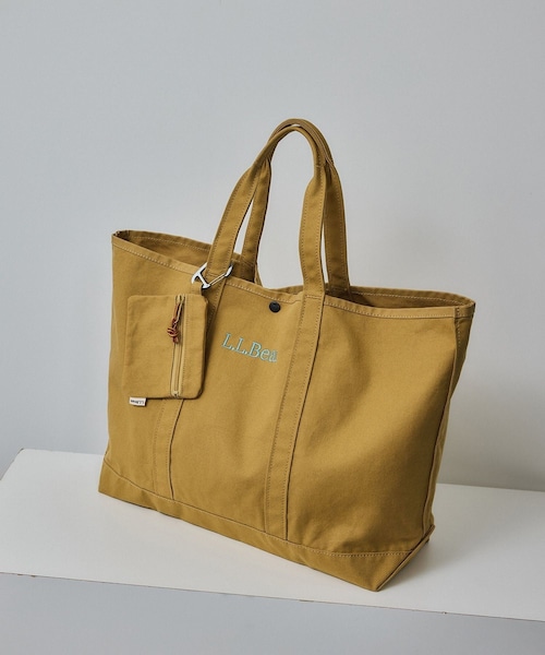 ADAM ET ROPE'(アダムエロペ)の「【L.L.Bean for SALON(エル・エル・ビーン)】別注グローサリー・トート&チャームポーチ(トートバッグ・レディース・キャメル/カーキ/ブルー系/レッド系/イエロー系・F)」の3枚目の写真