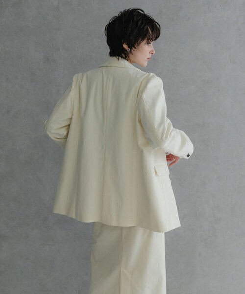 URBAN RESEARCH（アーバンリサーチ）の「トリコットコーデュロイジャケット（テーラードジャケット・レディース・BROWN/OFF WHITE・FREE）」の20枚目の写真