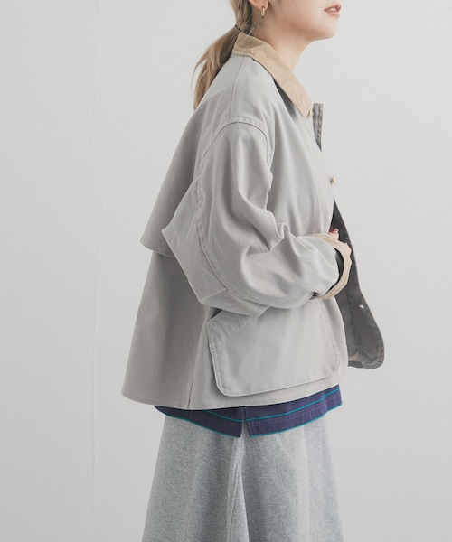 URBAN RESEARCH DOORS（アーバンリサーチドアーズ）の「L.L.Bean JAPAN EDITION　HARBOR FIELD COAT（テーラードジャケット・レディース・NATURAL/FADESADDLE/SALMON/FADEBLUE・M）」の7枚目の写真