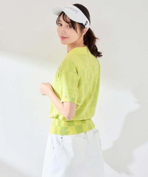 ROPE'（ロペ）の「ロゴジャカード半袖ニット（ニット/セーター・レディース・ブラック/サックス/イエロー・L/M/S）」の18枚目の写真