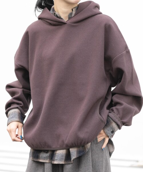 EKAL（エカル）の「ウォームドジャージフーディー（その他トップス・レディース・アイボリー/ブラック/ブラウン・one）」の3枚目の写真