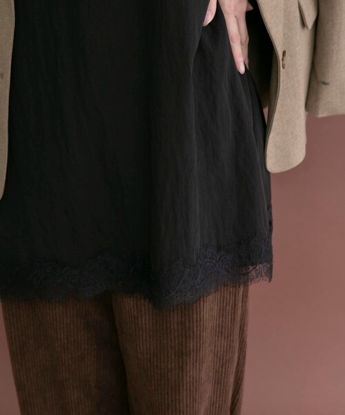 ITEMS URBANRESEARCH（アイテムズ アーバンリサーチ）の「レースキャミチュニック（チュニック・レディース・DOT/BLK/BRN/OFF・Free）」の15枚目の写真