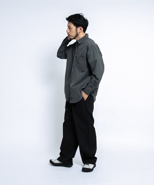 EKAL(エカル)の「『UR TECH』ナイロンタッサーロングスリーブシャツ(シャツ/ブラウス・メンズ・レイクサンリーフ/イエロー/ネイビー/グラファイト/レイクブルー・M/L/XL)」の16枚目の写真