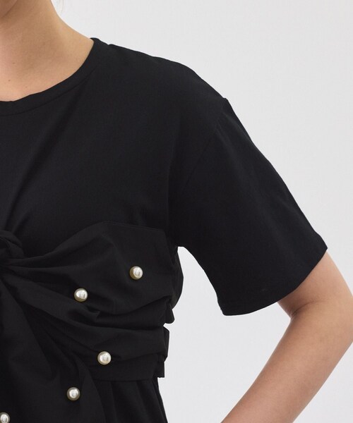 Jayro（ジャイロ）の「デコリボンパールドッキングワンピース（ワンピース・レディース・ブラック/グレー/ネイビー・M）」の20枚目の写真