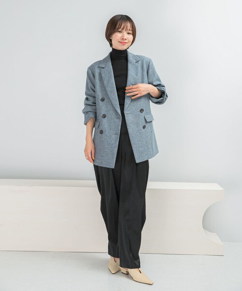 URBAN RESEARCH ROSSO（アーバンリサーチロッソ）の「ウールツィードオーバージャケット（テーラードジャケット・レディース・RETRO BLUE/BROWN・Free）」の15枚目の写真