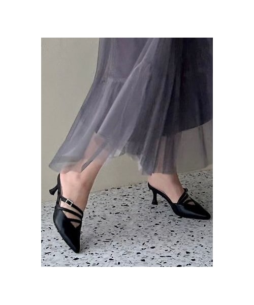 MERCURYDUO（マーキュリーデュオ）の「ポインテッドストラップミュール（パンプス・レディース・ブラック/ボルドー/ベージュ/ミックス・36/38）」の4枚目の写真