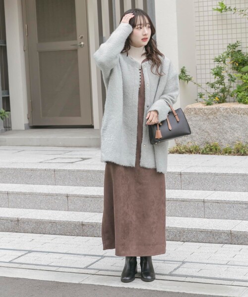 ITEMS URBANRESEARCH（アイテムズ アーバンリサーチ）の「ダブルフェイスミドルカーディガン（テーラードジャケット・レディース・L.BLU/NVY/BRN・Free）」の8枚目の写真