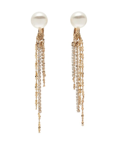 LAGUNAMOON（ラグナムーン）の「LADYフェイクパールガラスチェーンイヤリング（イヤリング・レディース・シルバー/ゴールド・F）」の4枚目の写真