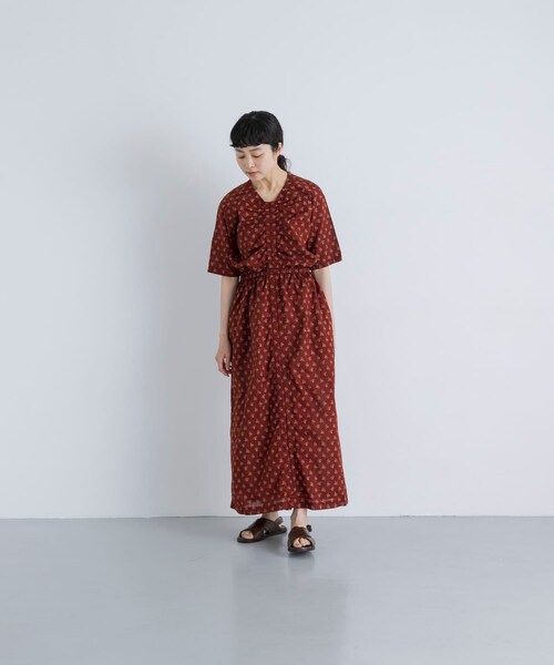 かぐれ（カグレ）の「MEYAME　PRINT SUMMER DRESS（ワンピース・レディース・BLACK/BURGUNDY・Free）」の15枚目の写真