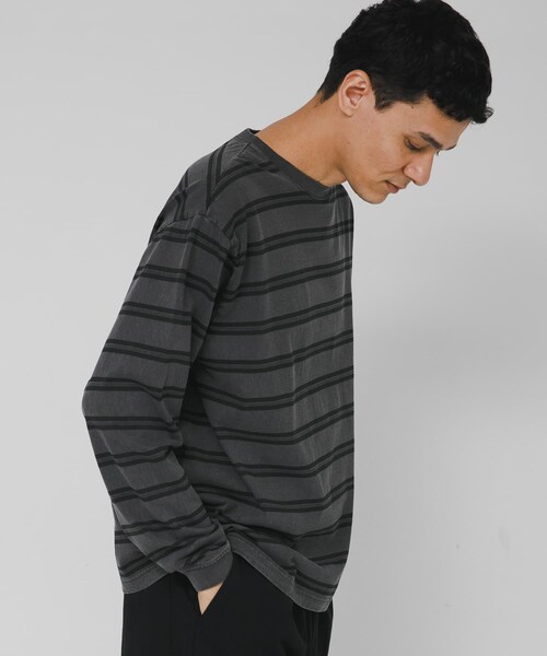 URBAN RESEARCH Sonny Label（アーバンリサーチサニーレーベル）の「ピグメントボーダーロングスリーブTシャツ（Tシャツ/カットソー・メンズ・ベージュ/ブラック・M/L）」の21枚目の写真