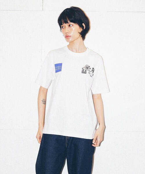 bonjour records（ボンジュールレコーズ）の「chocomoo×bonjour records DOG君 Tee（Tシャツ/カットソー・レディース・ブラック/ホワイト・L/M/XL）」の7枚目の写真