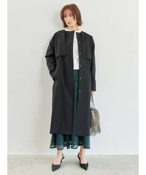 COTORICA（コトリカ）の「【THE DAYZ TOKYO】ノーカラーワイドコート（その他アウター・レディース・ブラック/カーキ・M/F/S）」の8枚目の写真