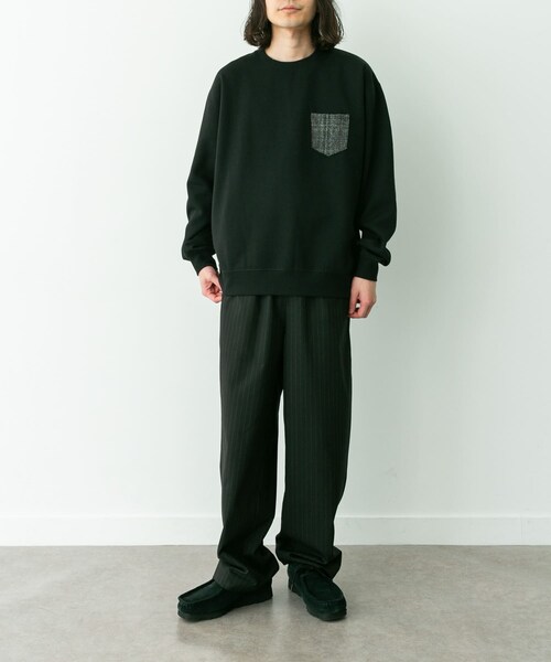 URBAN RESEARCH Sonny Label（アーバンリサーチサニーレーベル）の「HARRIS TWEEDポケットスウェットプルオーバー（スウェット・メンズ・オフ/チャコール/ブラック/ブラウン・M/L）」の14枚目の写真