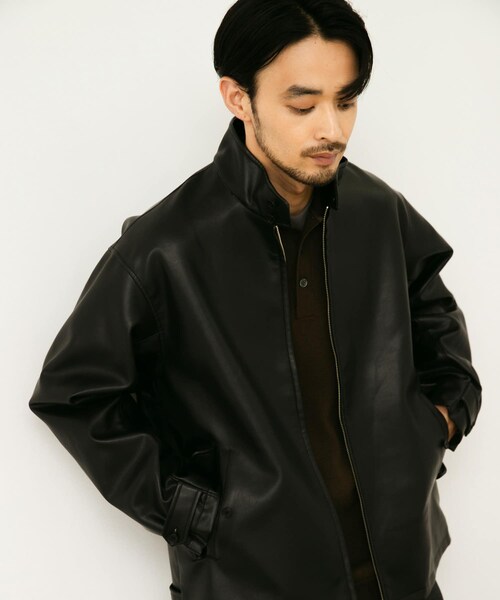 URBAN RESEARCH DOORS（アーバンリサーチドアーズ）の「FL ハリントンジャケット（ライダースジャケット・メンズ・BLACK・M/L）」の5枚目の写真