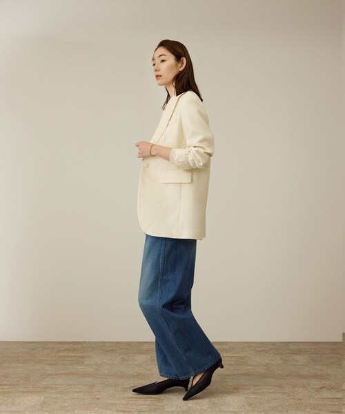 ROPE'（ロペ）の「シルクウールオーバージャケット（テーラードジャケット・レディース・ブラック/オフホワイト・36/38）」の15枚目の写真