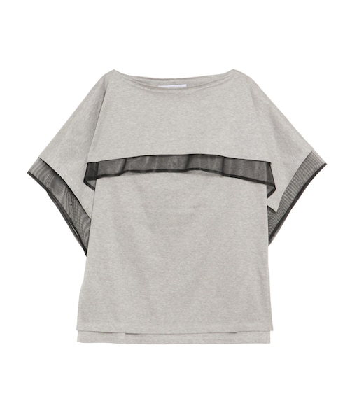 ELENDEEK（エレンディーク）の「CAPE LAYERD CS（Tシャツ/カットソー・レディース・オフホワイト/グレー/ブラック・F）」の8枚目の写真
