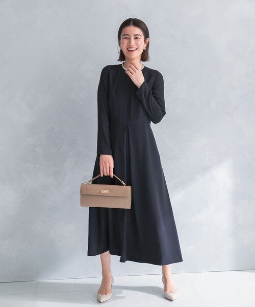 URBAN RESEARCH ROSSO（アーバンリサーチロッソ）の「kaene　シフォン合わせロングワンピース（ワンピース・レディース・beige/navy・M）」の14枚目の写真