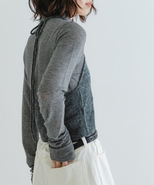 URBAN RESEARCH（アーバンリサーチ）の「ヘアリーニットビスチェ（キャミソール・レディース・CHARCOAL/OFF・FREE）」の14枚目の写真