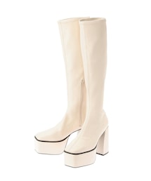 GYDA | ストレッチフェイクレザー チャンキーロングブーツ(ブーツ)