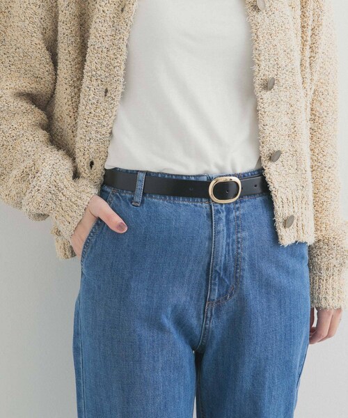 URBAN RESEARCH DOORS(アーバンリサーチドアーズ)の「オーバルビッグバックルベルト(ベルト・レディース・BEIGE/BLACK・One)」の1枚目の写真