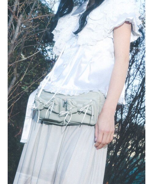merry jenny（メリージェニー）の「リボンマルチウェイバッグ（ボディバッグ/ウエストポーチ・レディース・オフホワイト/ブラック/ミントグリーン・F）」の13枚目の写真