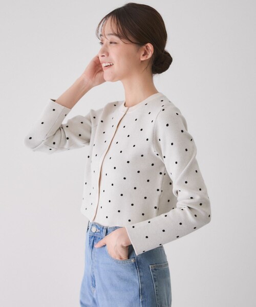 Jayro(ジャイロ)の「ドット柄カーディガン(カーディガン/ボレロ・レディース・ブラック系/グレー/ホワイト系・M)」の22枚目の写真