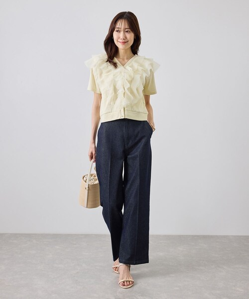 ROPE' PICNIC(ロペピクニック)の「ベルト付ストレートワイドデニムパンツ(デニムパンツ・レディース・ネイビー/ブルー・L/M/S/XL/XS)」の22枚目の写真
