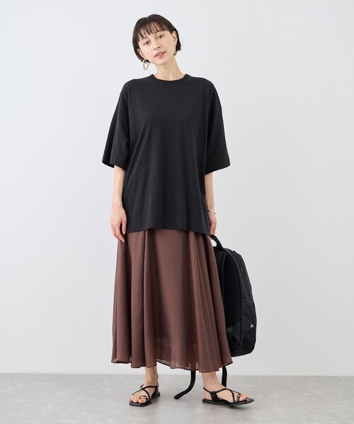 ROPE' PICNIC（ロペピクニック）の「【一部店舗限定】【Hanes × DODO JEAN】ビッグTシャツby THE DODO JEAN（Tシャツ/カットソー・レディース・ブラック/チャコール/ホワイト・F）」の5枚目の写真