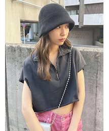 EMODA | カバーハーフジップトップ(Tシャツ/カットソー)