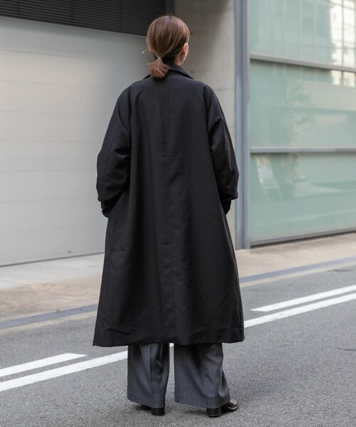 SENSE OF PLACE by URBAN RESEARCH（センスオブプレイスバイアーバンリサーチ）の「『ユニセックス』バルマカーンルーズコート（ステンカラーコート・メンズ・BLACK/BROWN/BLUE・M/L）」の11枚目の写真