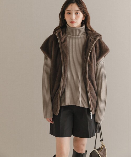 URBAN RESEARCH ROSSO（アーバンリサーチロッソ）の「マシーンウォッシュ ワイドリブニット（ニット/セーター・レディース・GRAY/L/BLUE/MOCHA・Free）」の17枚目の写真