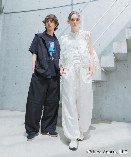 SENSE OF PLACE by URBAN RESEARCH（センスオブプレイスバイアーバンリサーチ）の「『別注』prince　ナイロンフードベスト（テーラードジャケット・レディース・IVORY/NAVY/CHARCOAL・one）」の8枚目の写真