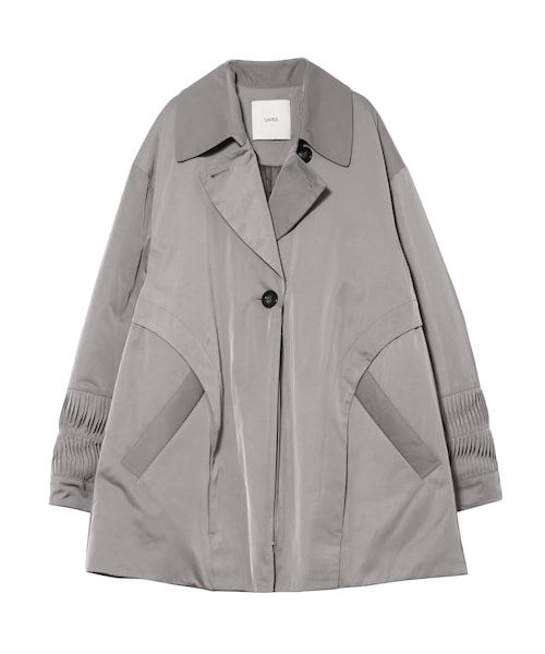 UN3D.（アンスリード）の「ORIGAMI TUCK CT（チェスターコート・レディース・グレー/ブラック・36/38）」の2枚目の写真