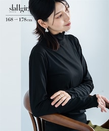 slattgir | 高身長　細リブハイネックカットソートップス（トールサイズ）(Tシャツ/カットソー)
