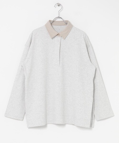 SENSE OF PLACE by URBAN RESEARCH(センスオブプレイスバイアーバンリサーチ)の「ポロシャツルーズカットトップ(ポロシャツ・レディース・BLACK/OATMEAL・one)」の19枚目の写真
